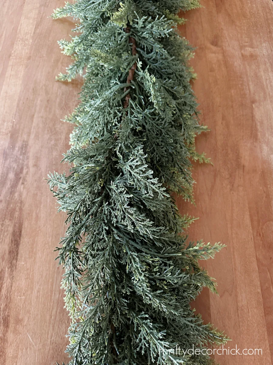 Hobby Lobby cedar garland on table